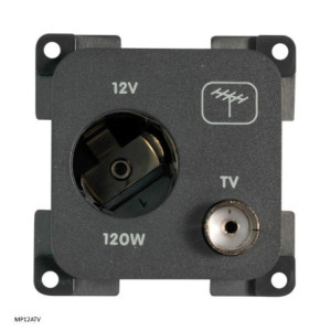 TOMADA ANTENA/12V GRANDE  CINZA