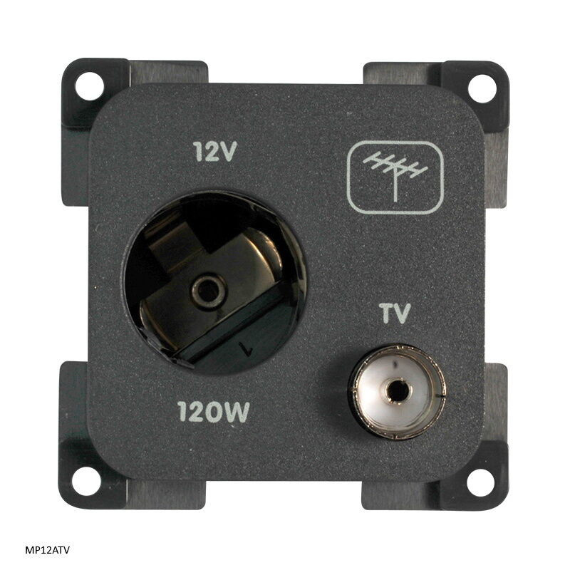 TOMADA ANTENA/12V GRANDE  CINZA