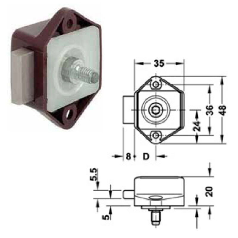 FECHO TIC-TAC PEQUENO CASTANHO