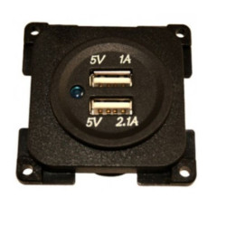 TOMADA QUADRADA 2 SAIDAS USB