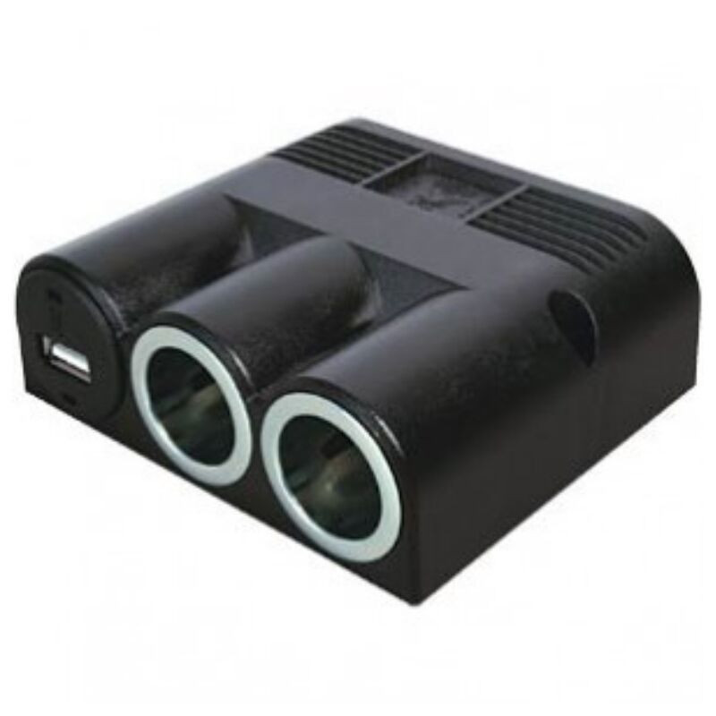 TOMADA TRIPLA EXT.2/12V GR 1/USB