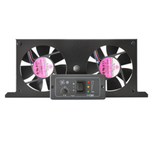 VENTIL.DUPLO C/TERMO.12v FRIG.CINZA