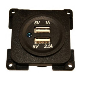 TOMADA QUADRADA 2 SAIDAS USB